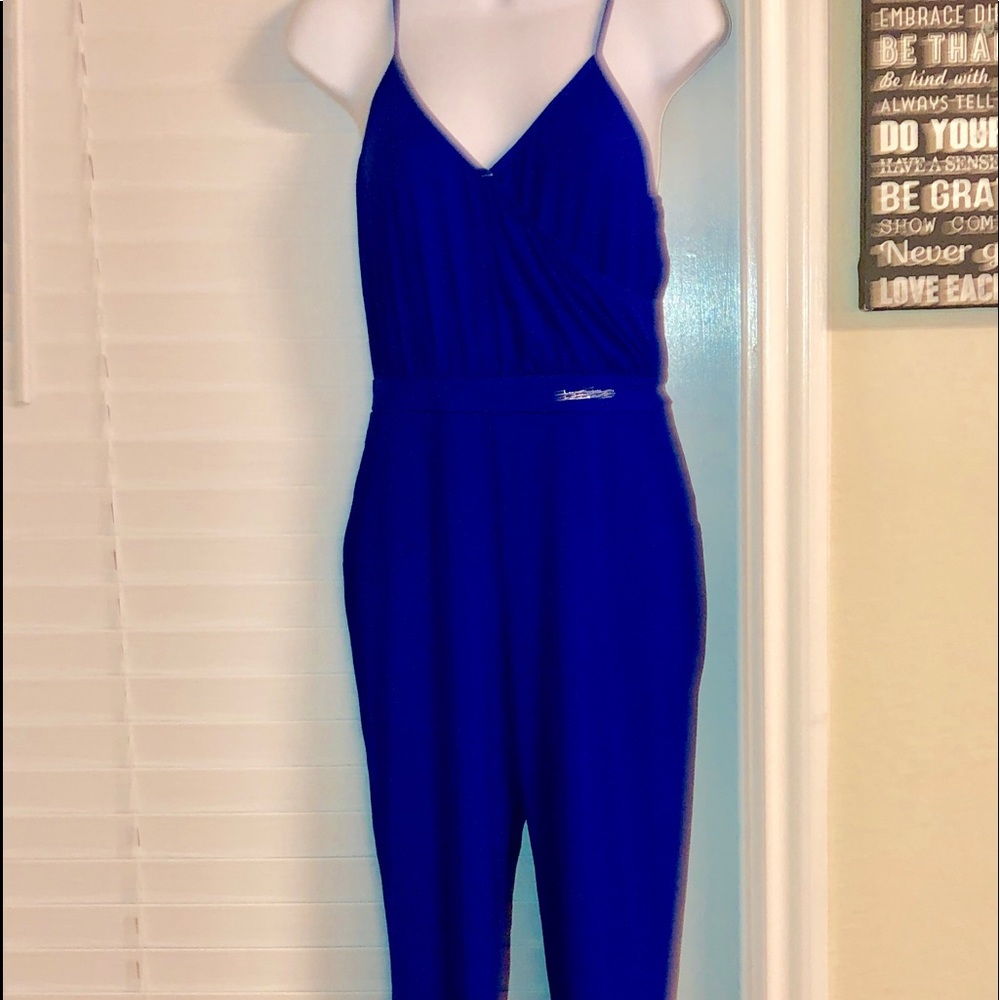 Bebe NWT royal blue jumpsuit  stunning SZS